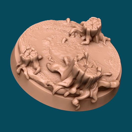 Tree Stumps Base | TTRPG Miniature Sculpted Base | Awkward Penguin's Minis