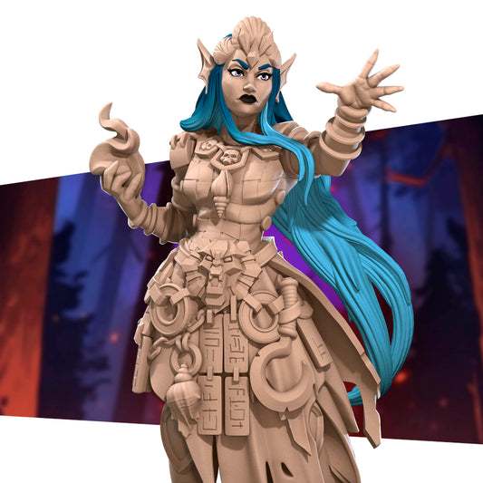 Bullet Heroes, Triton Sorceress | D&D Pathfinder TTRPG Miniature | Bite the Bullet