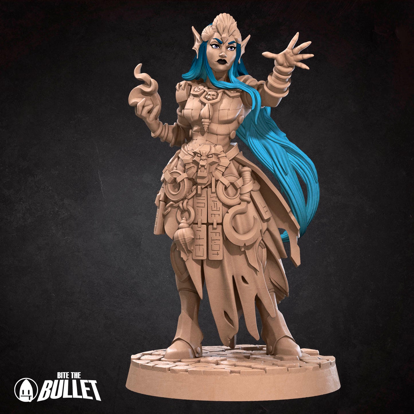 Bullet Heroes, Triton Sorceress | D&D Pathfinder TTRPG Miniature | Bite the Bullet