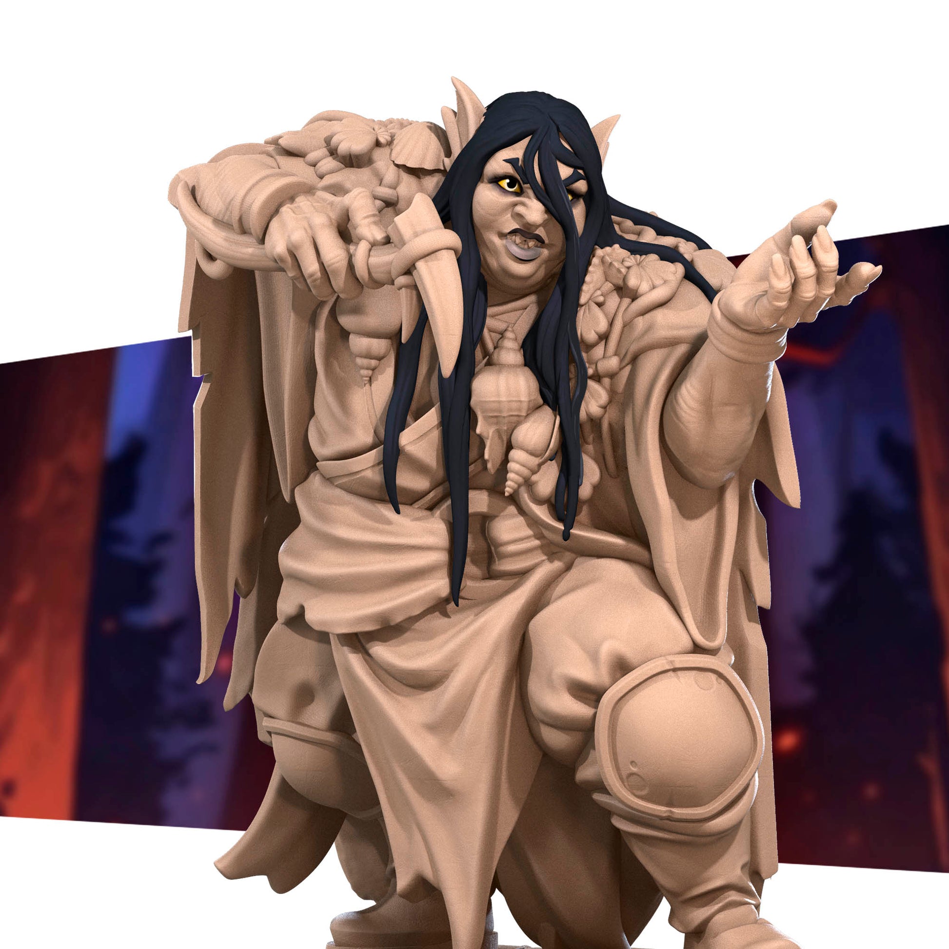 Bullet Heroes, Triton Warlock | D&D Pathfinder TTRPG Miniature | Bite the Bullet