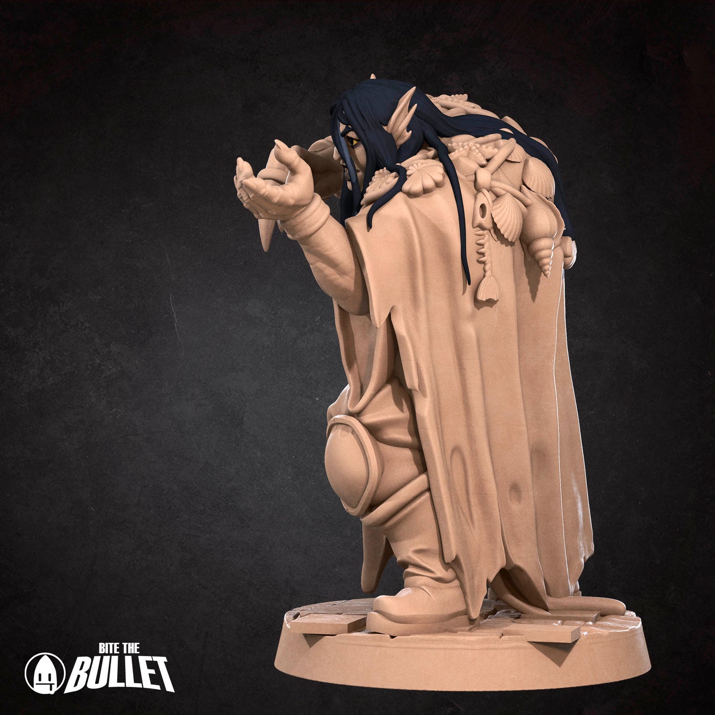 Bullet Heroes, Triton Warlock | D&D Pathfinder TTRPG Miniature | Bite the Bullet