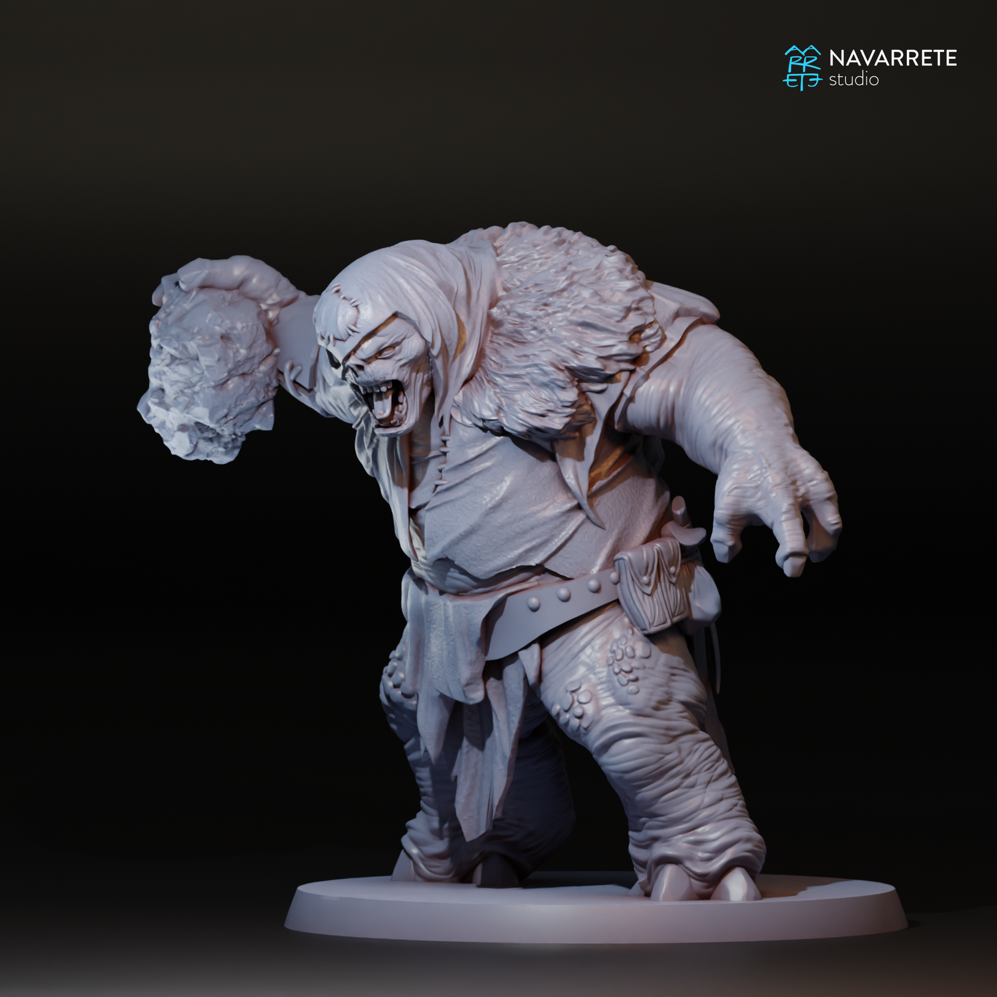 Trolls tabletop gaming miniature from Navarrete Studio by Tattles Told 3D, featuring a detailed troll figure for gaming or collection.