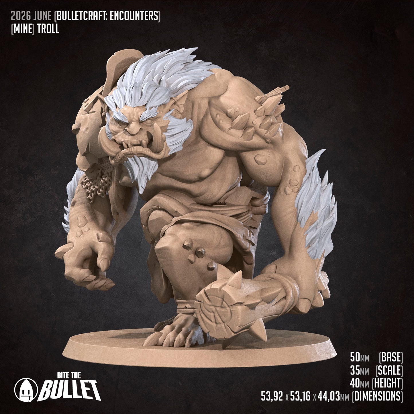 Mine, Troll | D&D TTRPG Miniature | Bite the Bullet