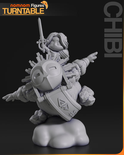 Chibi Sunlit Valor | Resin Garage Kit Figure Anime Fan Art | Nomnom Figures