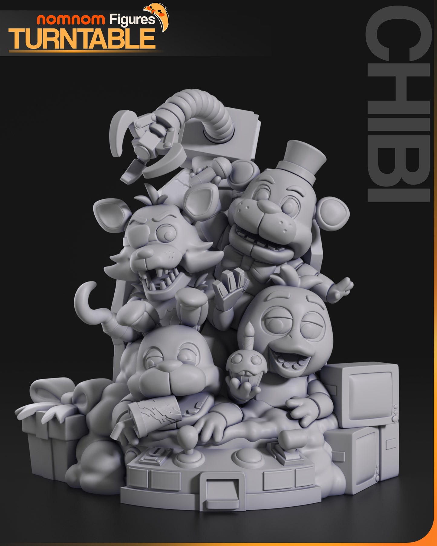 Chibi Several Nights Automatons | Resin Garage Kit Figure Anime Fan Art | Nomnom Figures