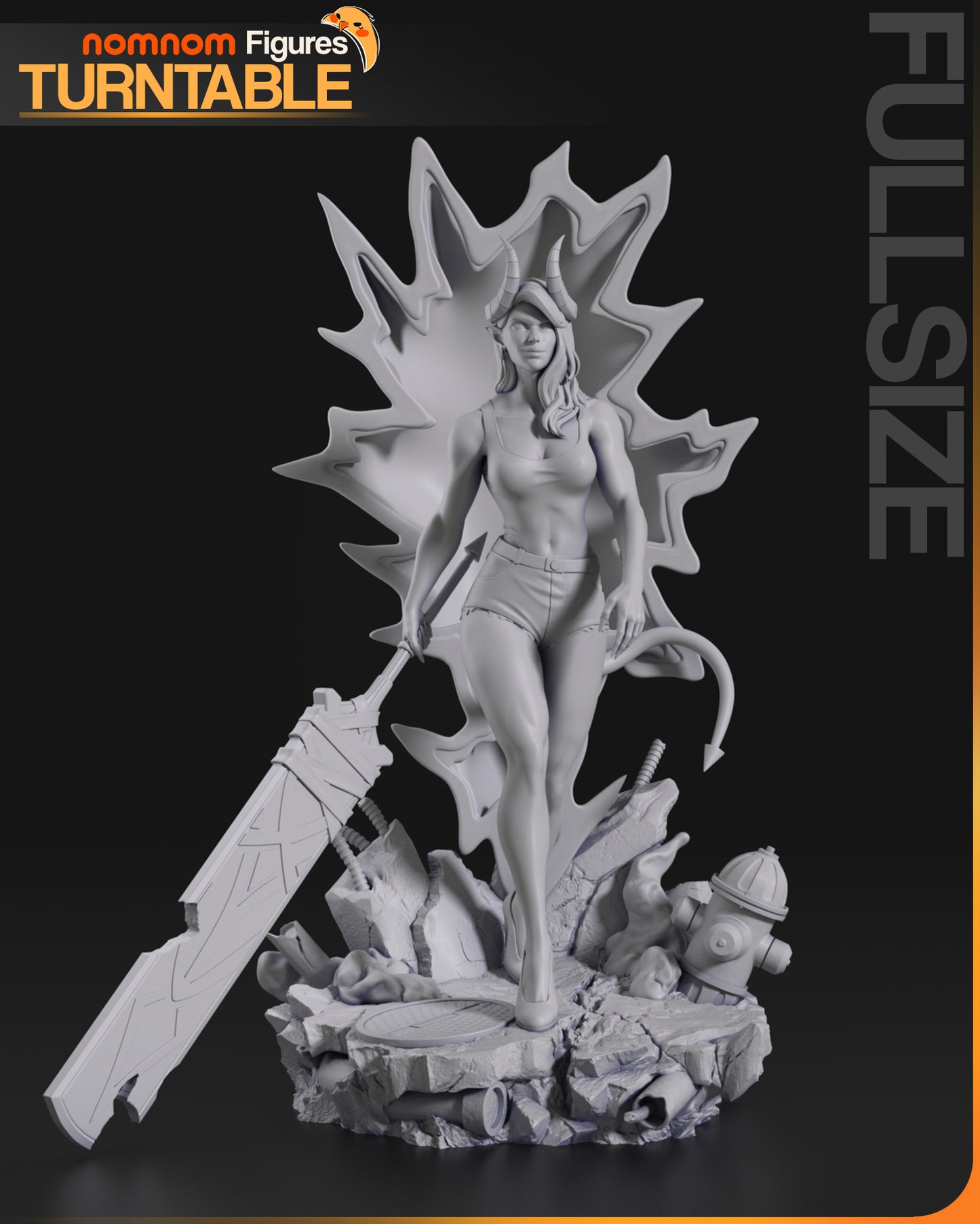Half-Demon Heroine | Resin Garage Kit Figure Fan Art | Nomnom Figures