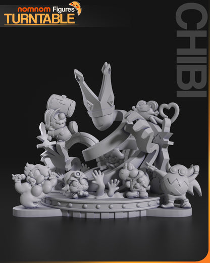 Chibi Paper Plumber | Resin Garage Kit Figure Anime Fan Art | Nomnom Figures