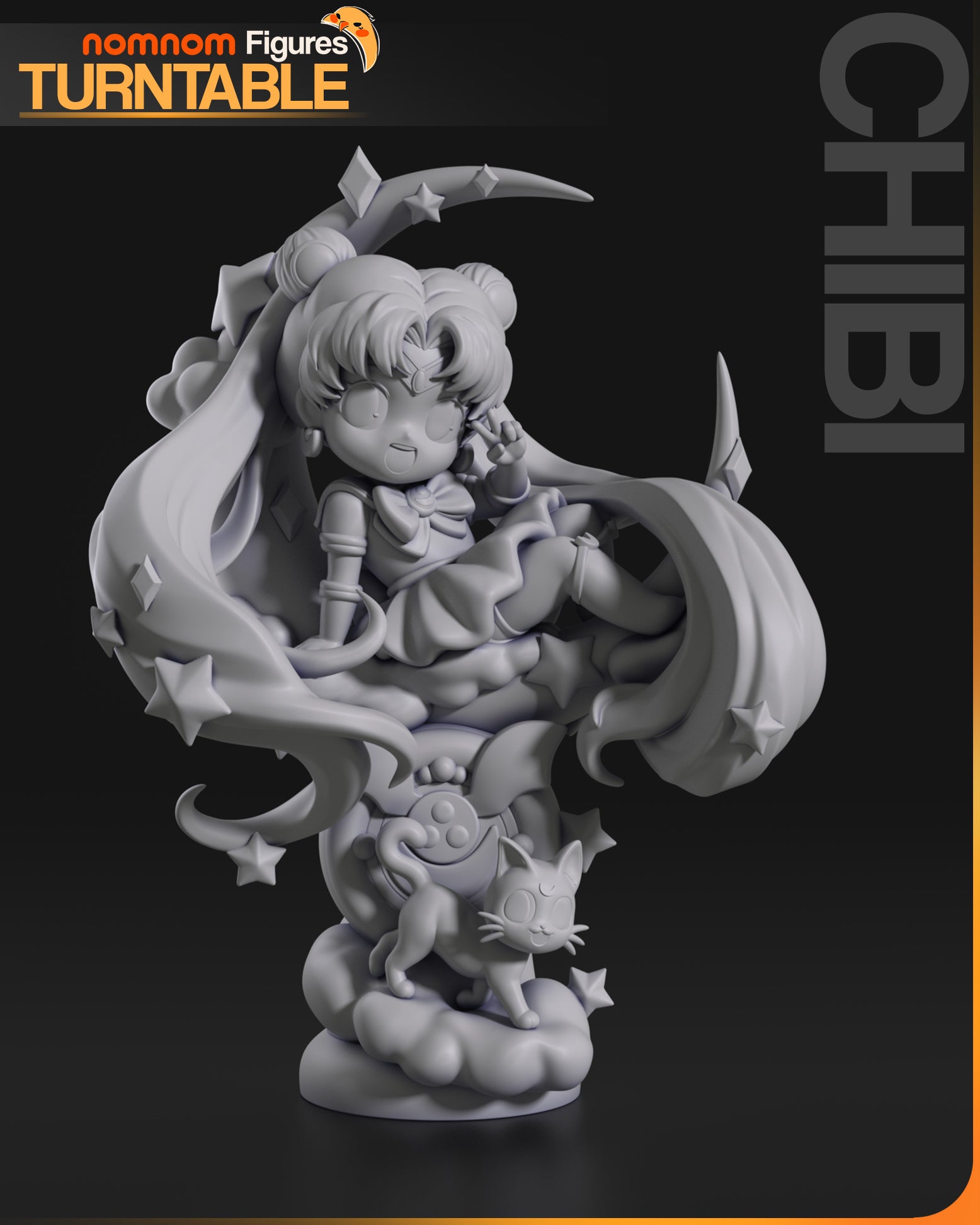 Chibi Moon Guardian | Resin Garage Kit Figure Anime Fan Art | Nomnom Figures