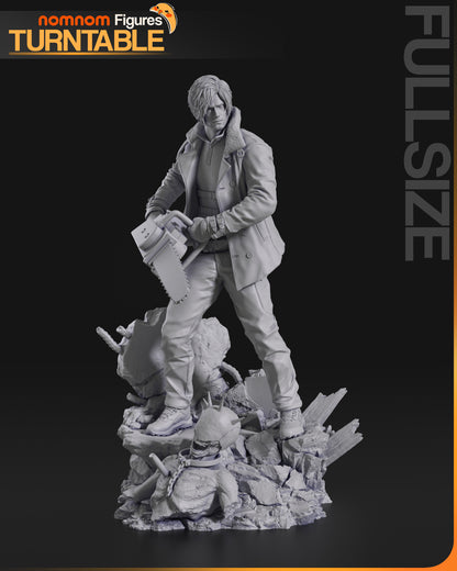 Resident Rookie resin garage kit figure by Tattles Told 3D, displayed on turntable, detailed fan art model.