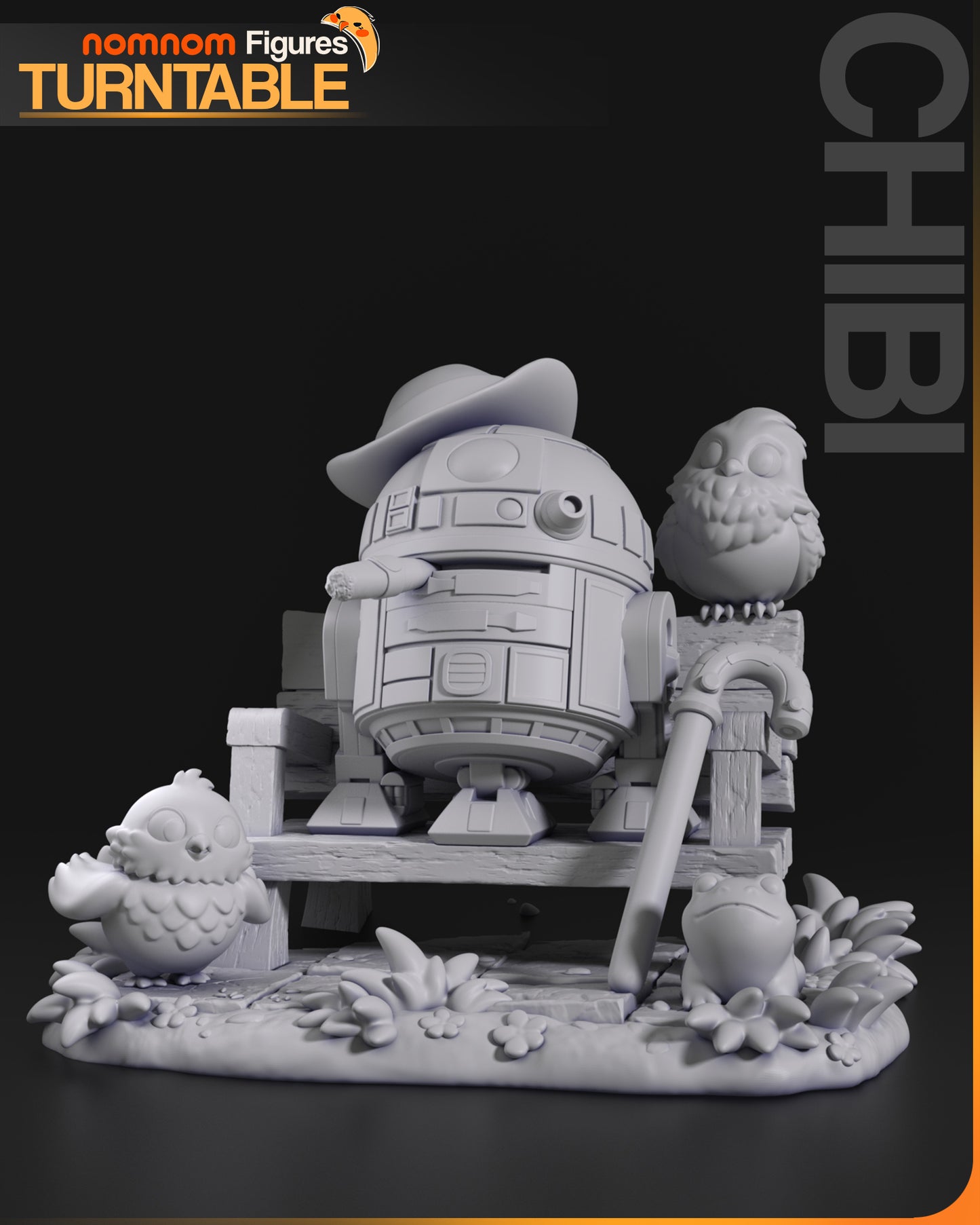 Chibi Retired Rebel | Resin Garage Kit Figure Movie Fan Art | Nomnom Figures