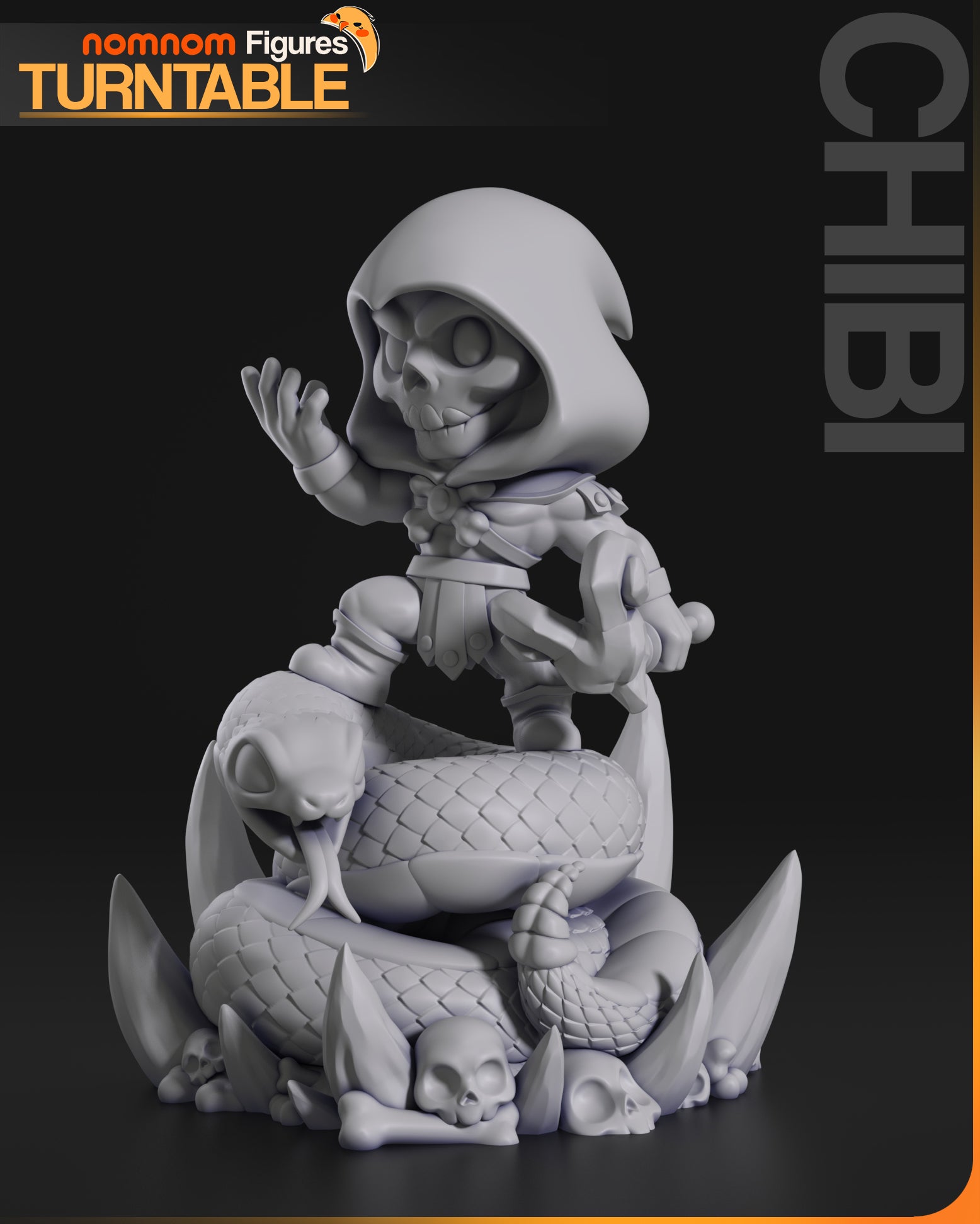 Chibi Skeletal Sorcerer | Resin Garage Kit Figure Anime Fan Art | Nomnom Figures