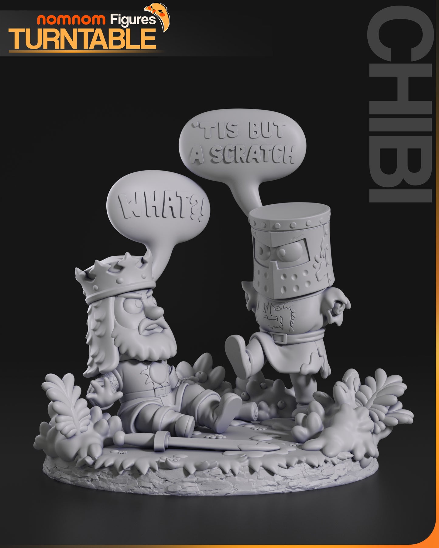 Chibi Black Knight | Resin Garage Kit Figure Movie Fan Art | Nomnom Figures