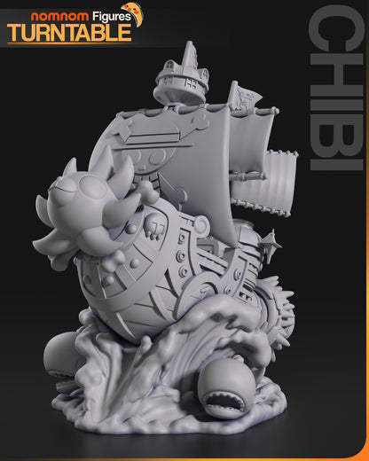Chibi Thousand Sunny | Resin Garage Kit Figure Anime Fan Art | Nomnom Figures
