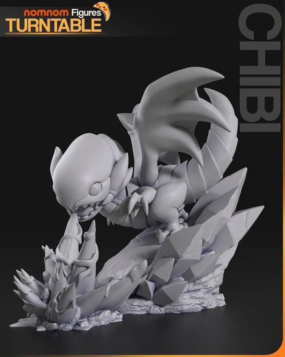 Chibi Blue-Eyed Wyrmling | Resin Garage Kit Figure Anime Fan Art | Nomnom Figures