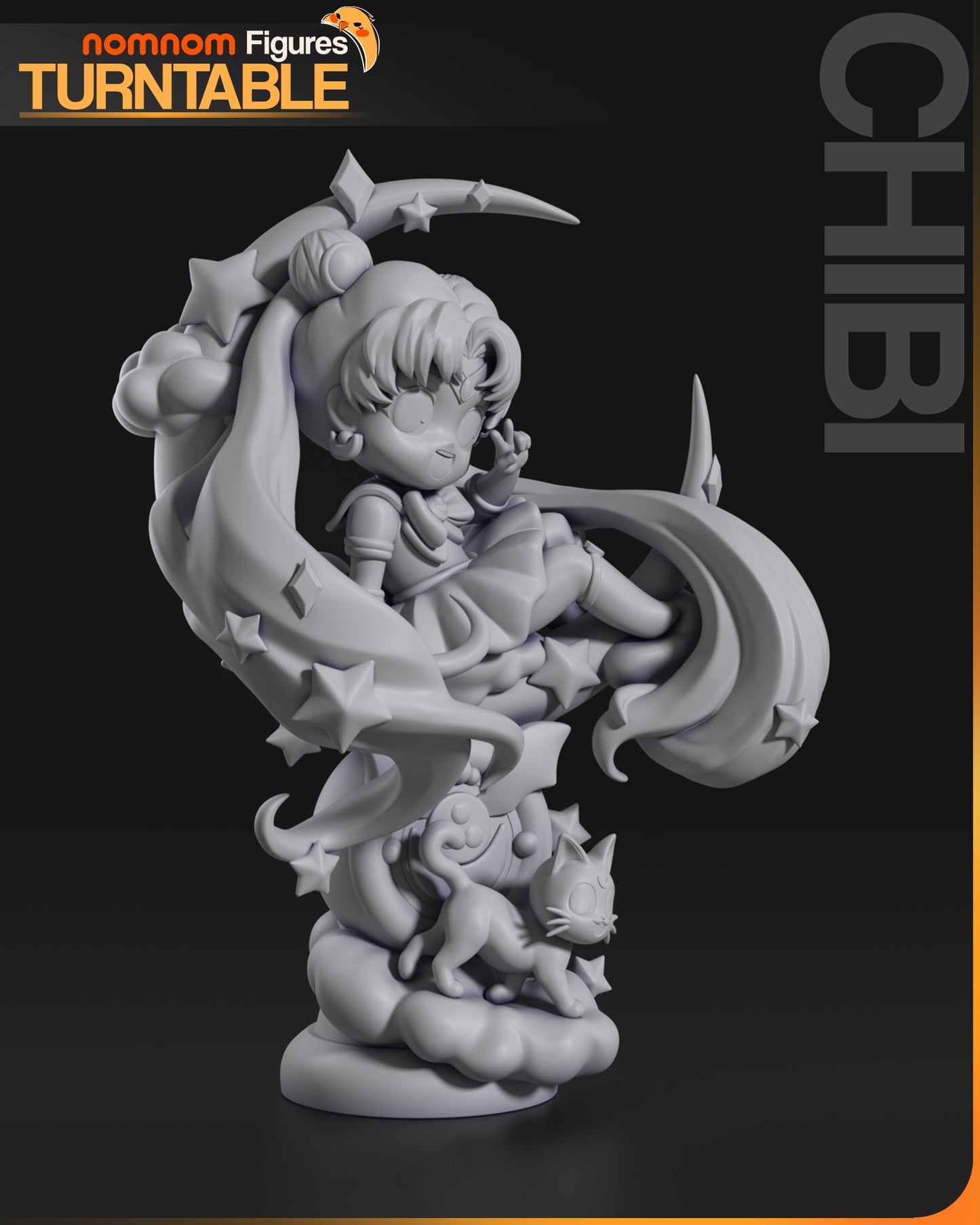 Chibi Moon Guardian | Resin Garage Kit Figure Anime Fan Art | Nomnom Figures