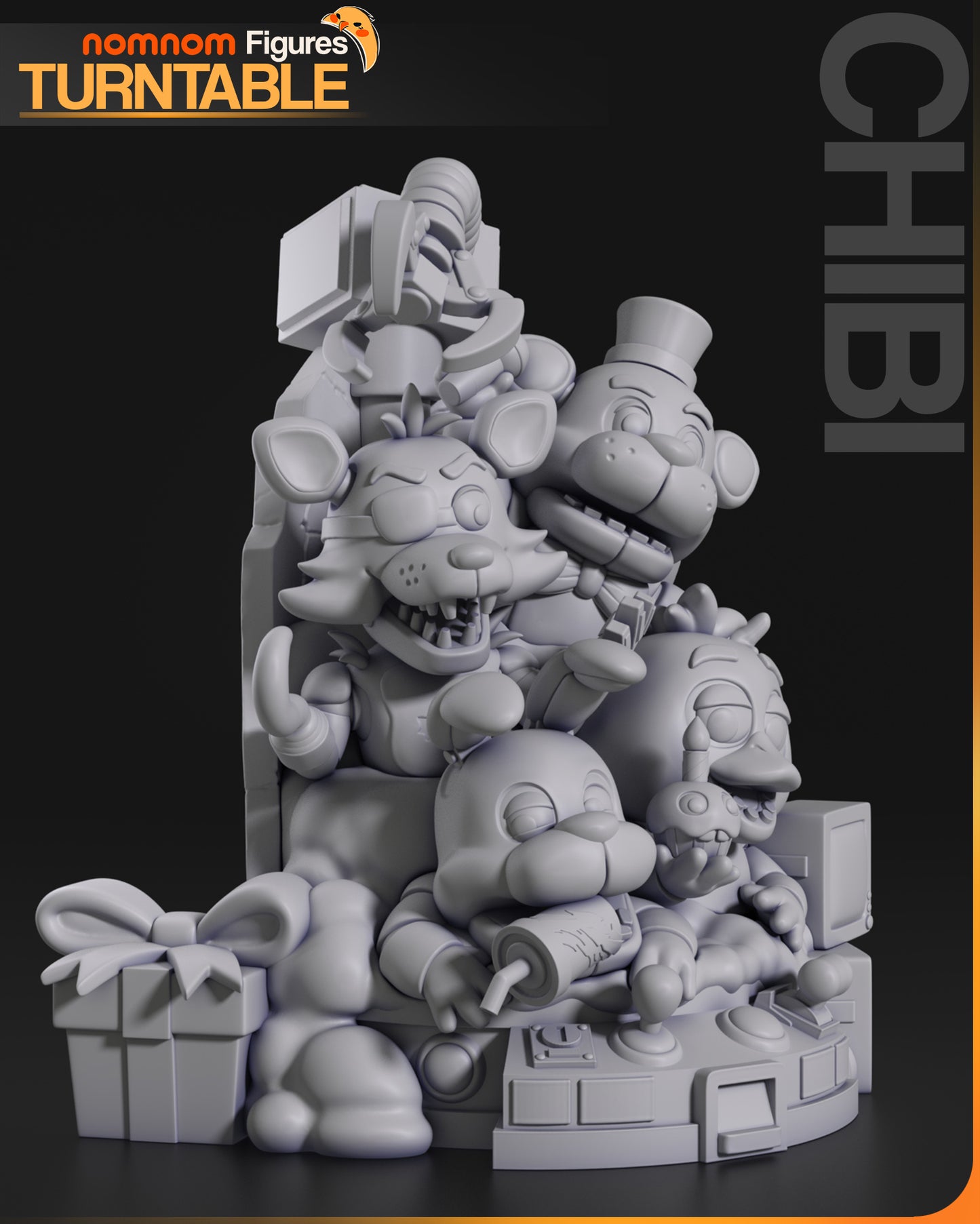 Chibi Several Nights Automatons | Resin Garage Kit Figure Anime Fan Art | Nomnom Figures