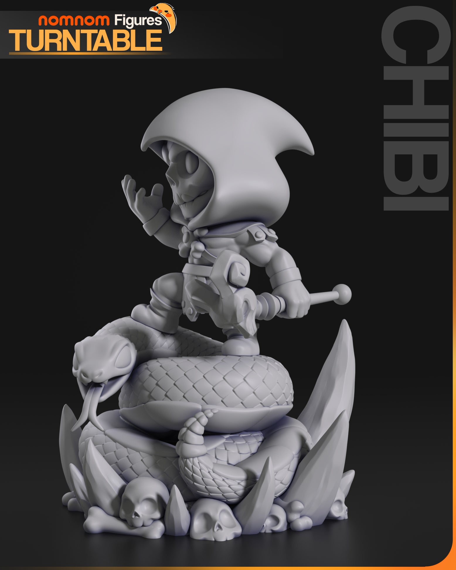 Chibi Skeletal Sorcerer | Resin Garage Kit Figure Anime Fan Art | Nomnom Figures