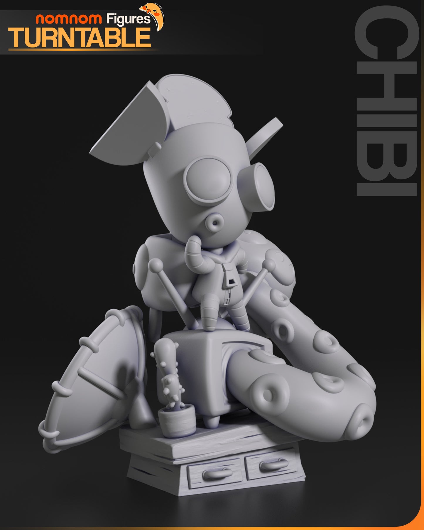 Chibi Robot Space Gremlin | Resin Garage Kit Figure Anime Fan Art | Nomnom Figures