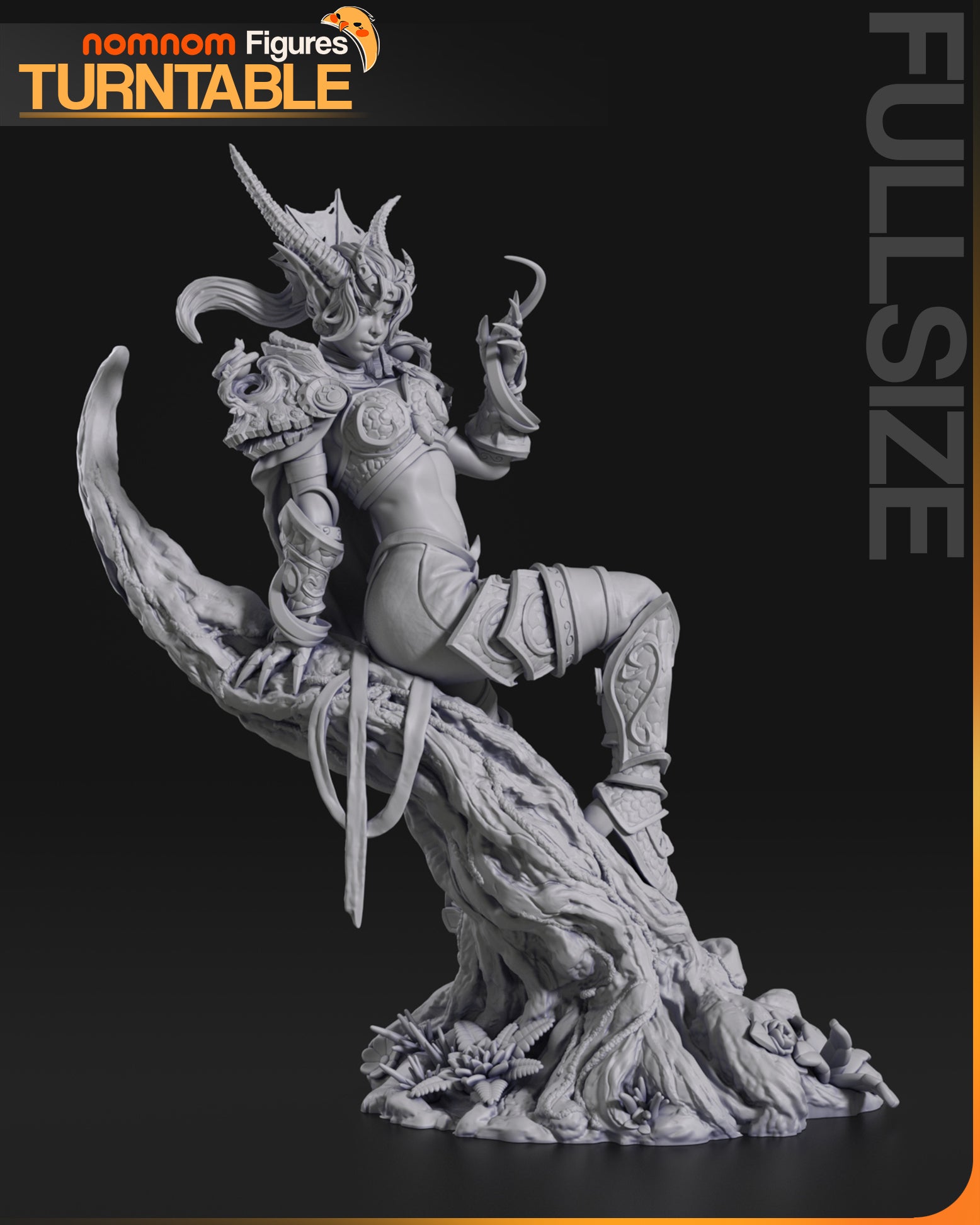 Resin garage kit figure of the Dragon of the Eternal Dream by Tattles Told 3D on a turntable, showcasing detailed sculpting and craftsmanship.