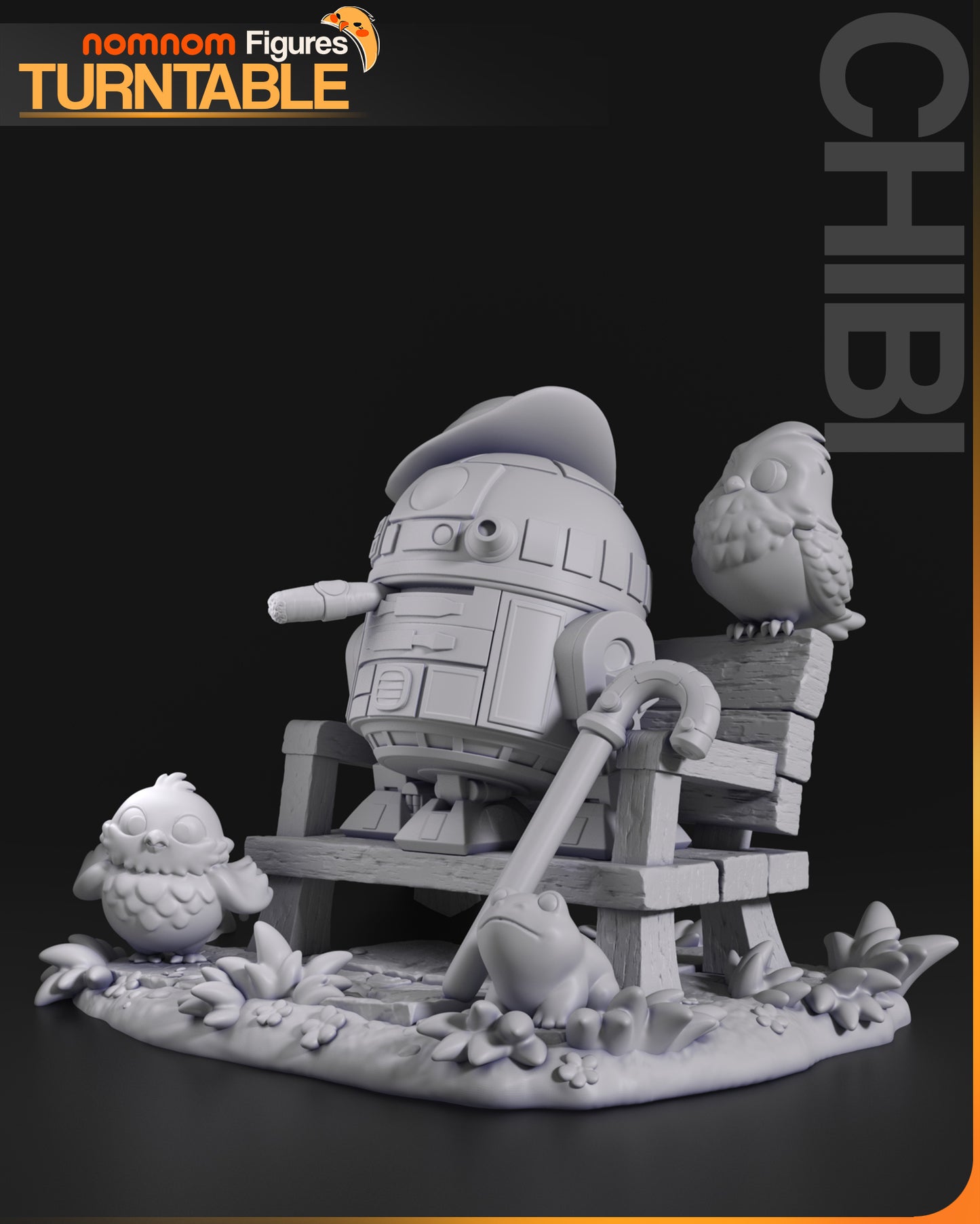 Chibi Retired Rebel | Resin Garage Kit Figure Movie Fan Art | Nomnom Figures