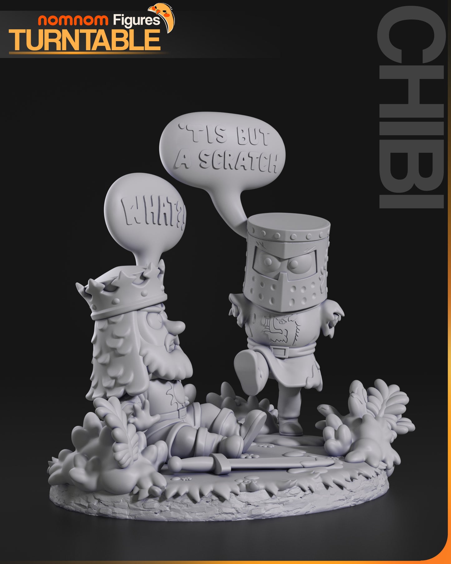 Chibi Black Knight | Resin Garage Kit Figure Movie Fan Art | Nomnom Figures