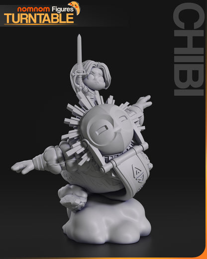 Chibi Sunlit Valor | Resin Garage Kit Figure Anime Fan Art | Nomnom Figures