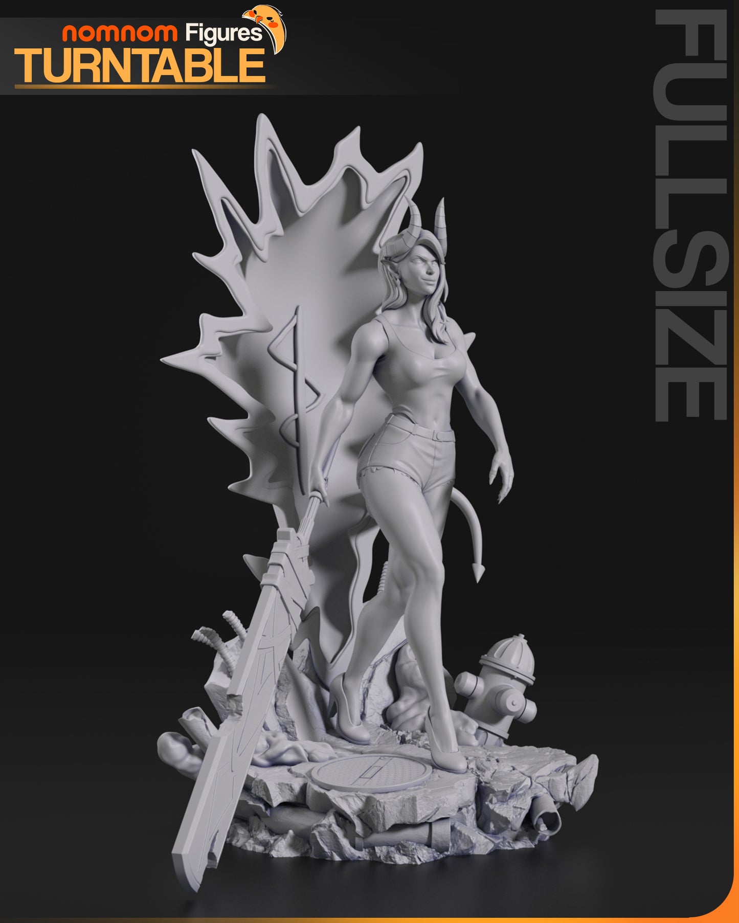 Half-Demon Heroine | Resin Garage Kit Figure Fan Art | Nomnom Figures