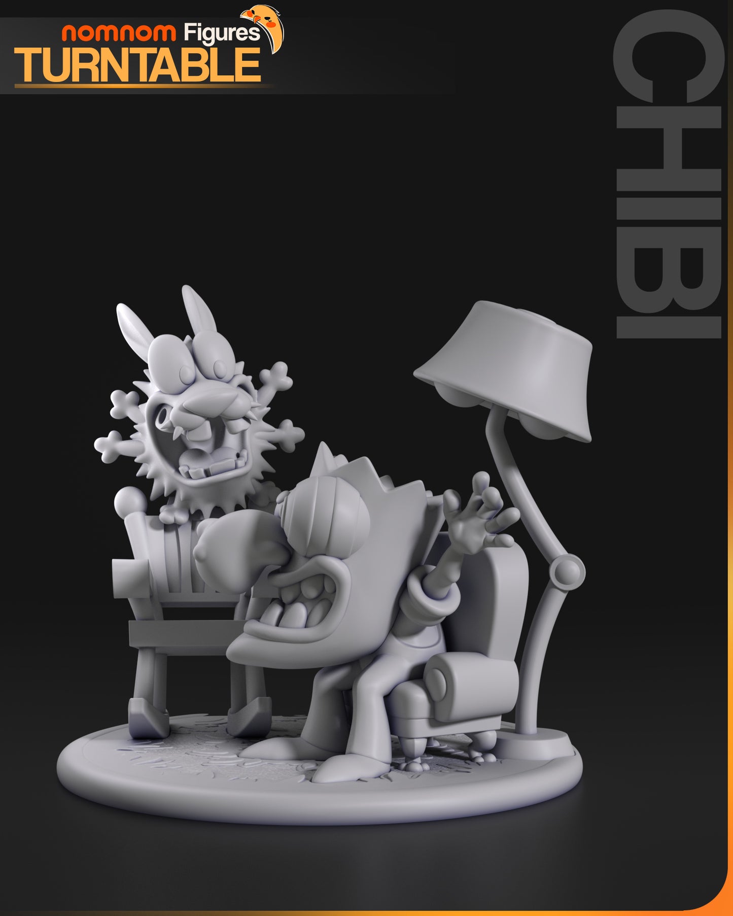 Chibi Courageously Craven Pooch | Resin Garage Kit Figure Anime Fan Art | Nomnom Figures