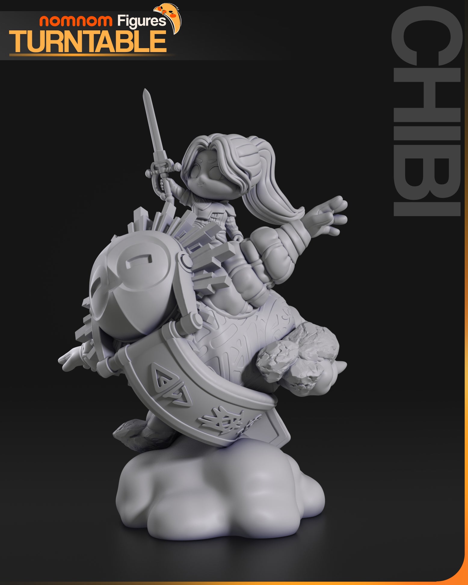 Chibi Sunlit Valor | Resin Garage Kit Figure Anime Fan Art | Nomnom Figures