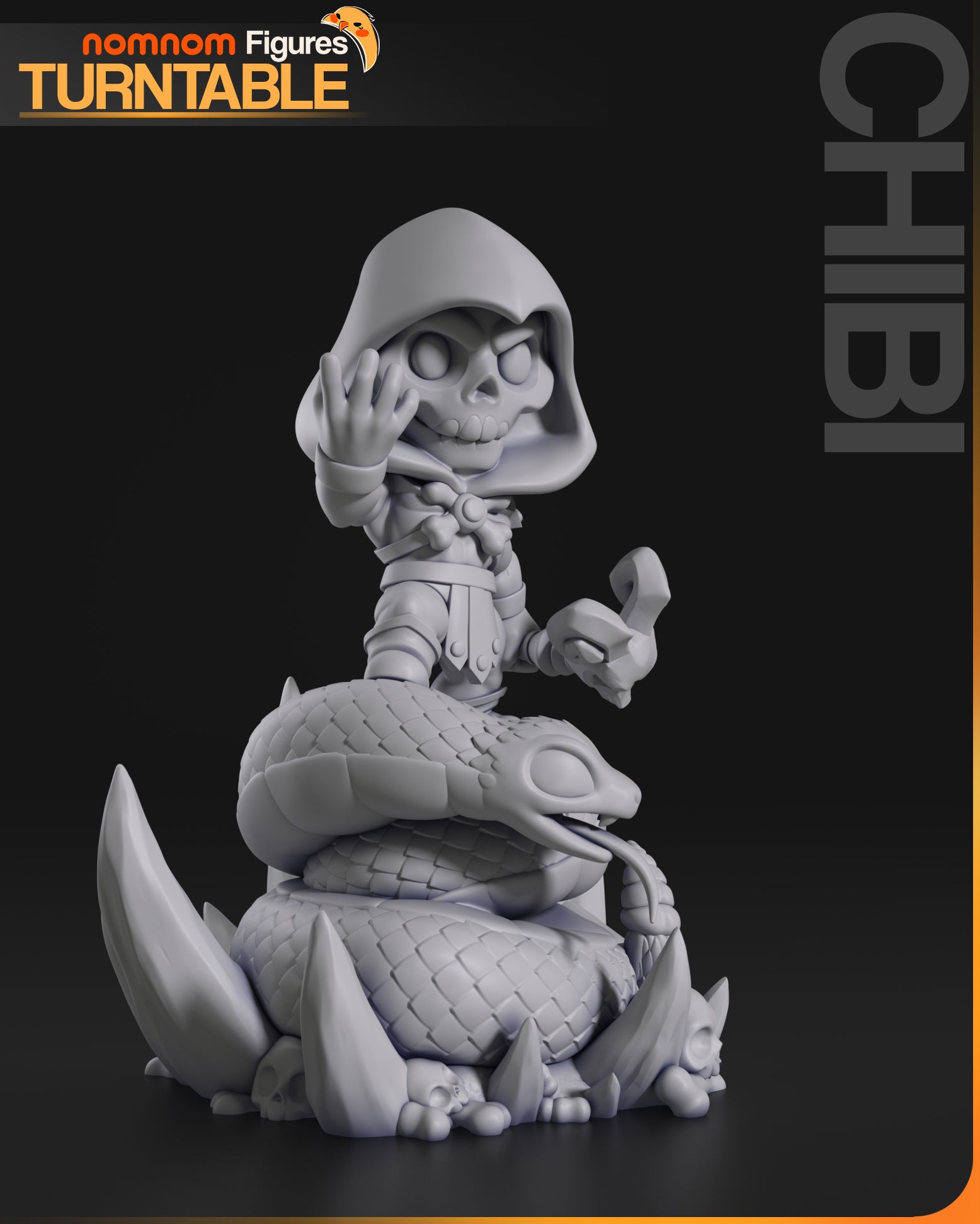 Chibi Skeletal Sorcerer | Resin Garage Kit Figure Anime Fan Art | Nomnom Figures