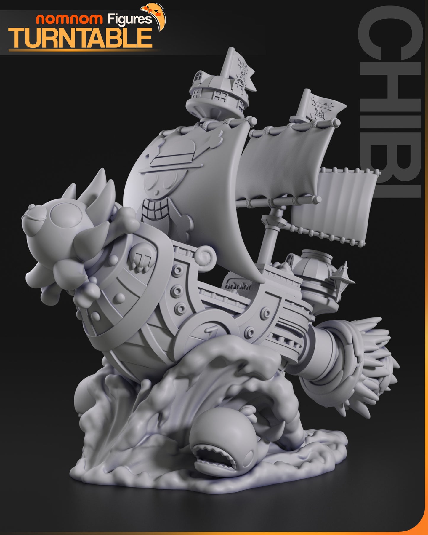 Chibi Thousand Sunny | Resin Garage Kit Figure Anime Fan Art | Nomnom Figures