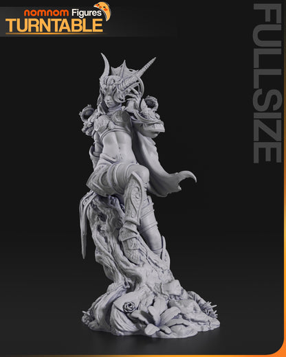 Resin garage kit figure of a dragon from the Eternal Dream series by Tattles Told 3D, displayed on a turntable.