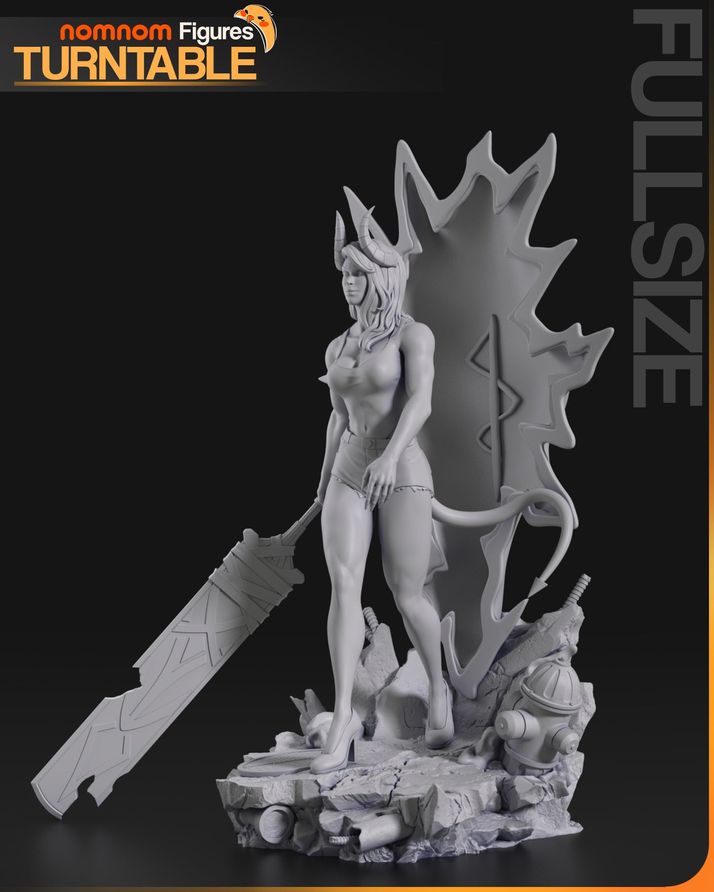 Half-Demon Heroine | Resin Garage Kit Figure Fan Art | Nomnom Figures
