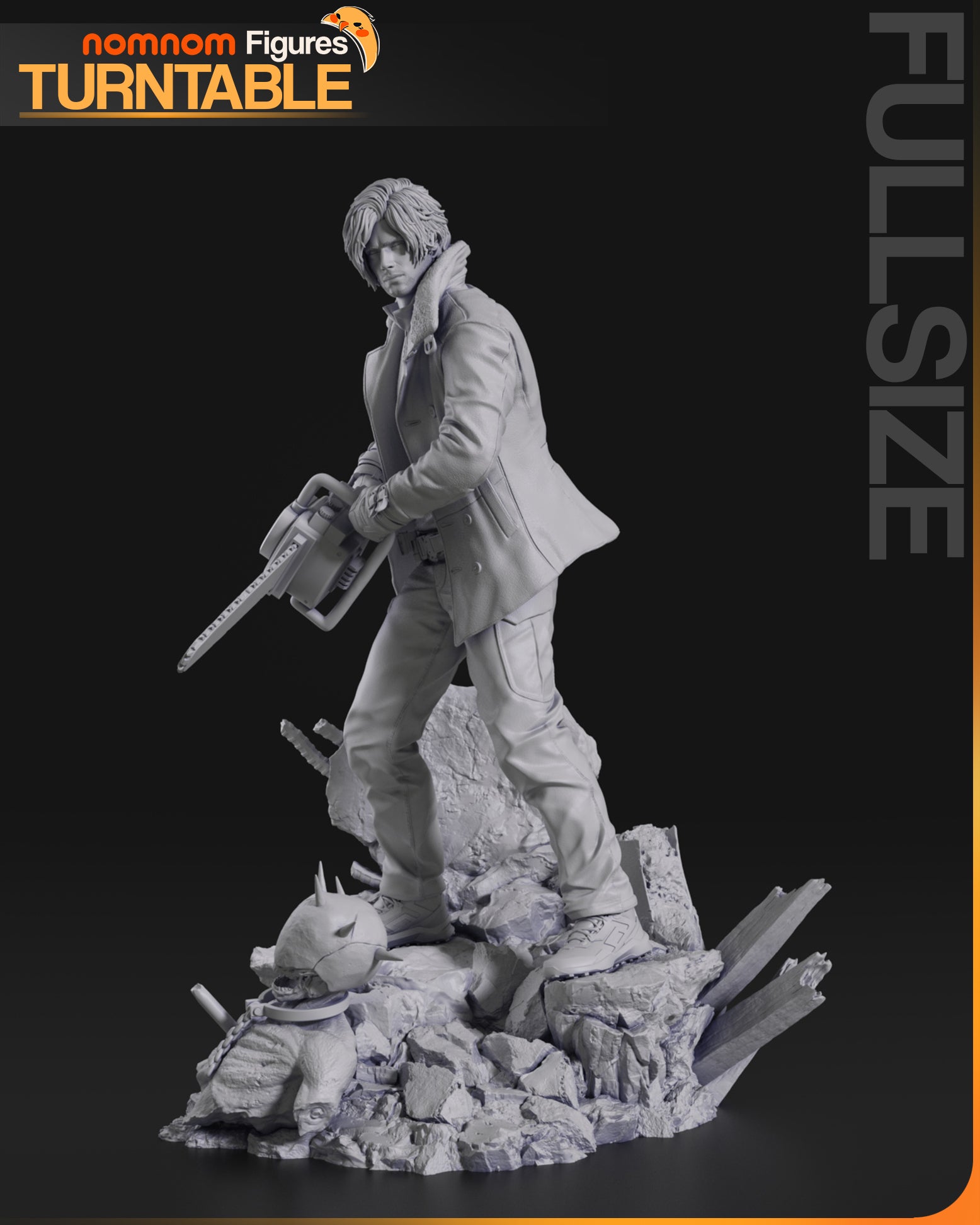 Resident Rookie resin garage kit figure by Tattles Told 3D, shown on turntable with detailed paintwork and dynamic pose.