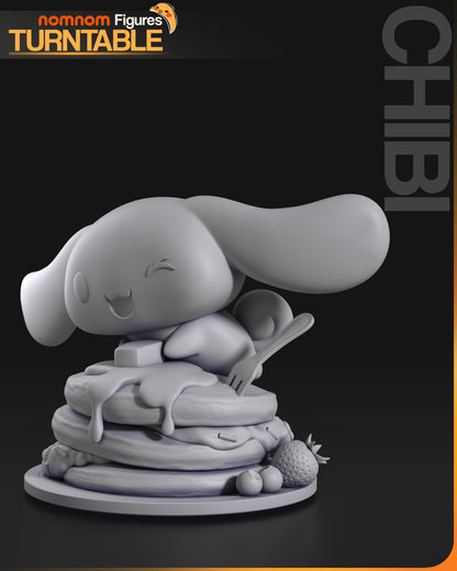 Resin garage kit figure of Chibi Sugar Stack Sweetie by Tattles Told 3D on turntable, detailed anime-style fan art sculpture.