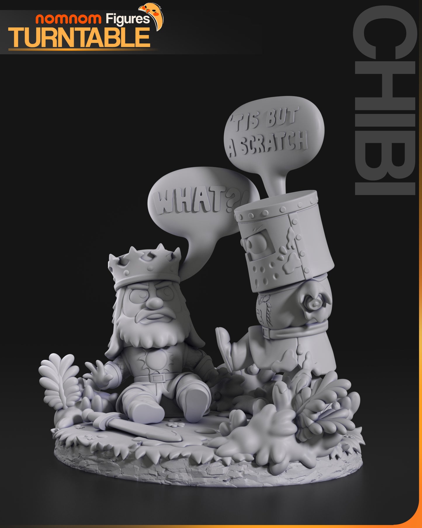 Chibi Black Knight | Resin Garage Kit Figure Movie Fan Art | Nomnom Figures