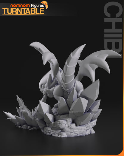 Chibi Blue-Eyed Wyrmling | Resin Garage Kit Figure Anime Fan Art | Nomnom Figures