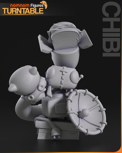 Chibi Robot Space Gremlin | Resin Garage Kit Figure Anime Fan Art | Nomnom Figures
