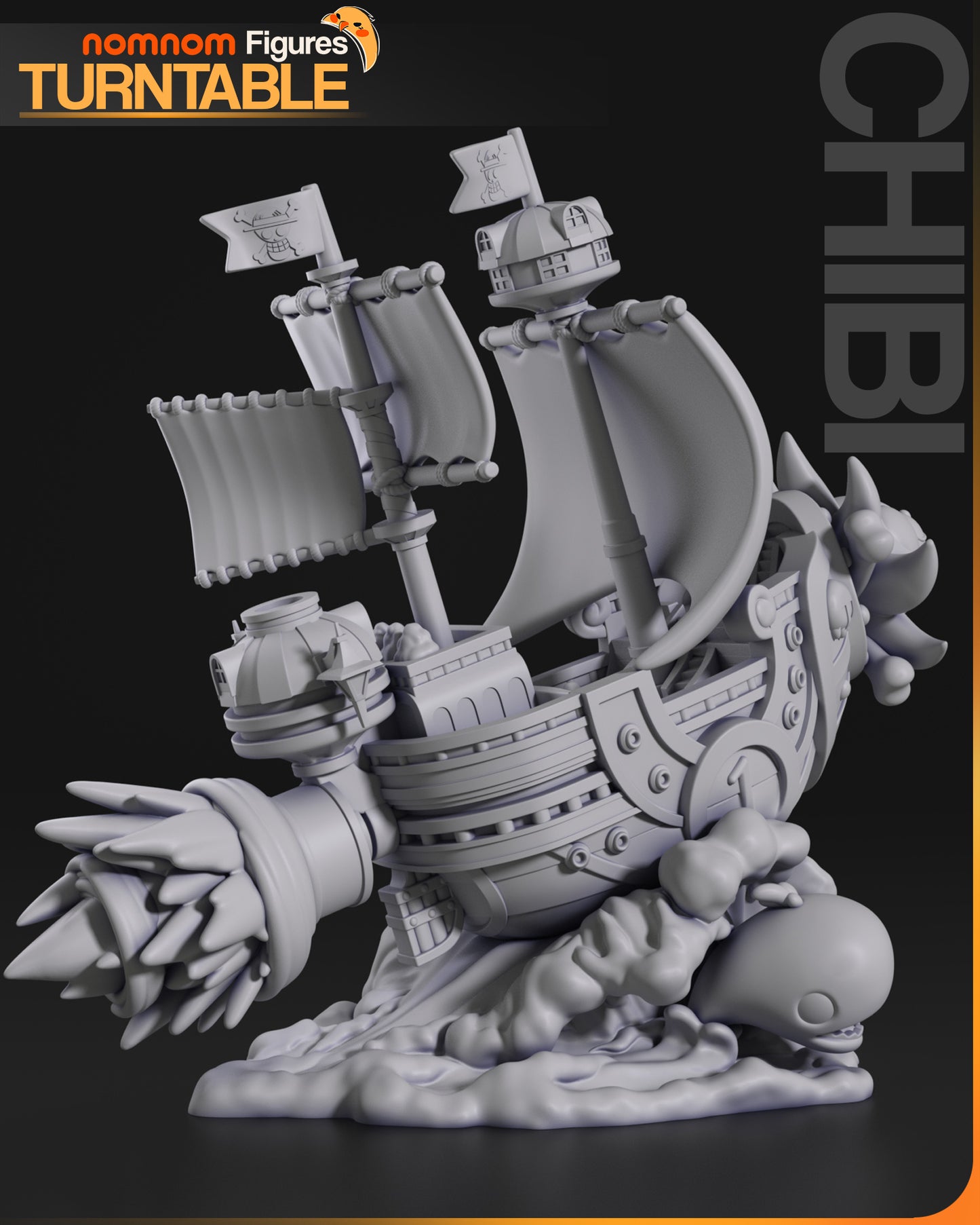 Chibi Thousand Sunny | Resin Garage Kit Figure Anime Fan Art | Nomnom Figures