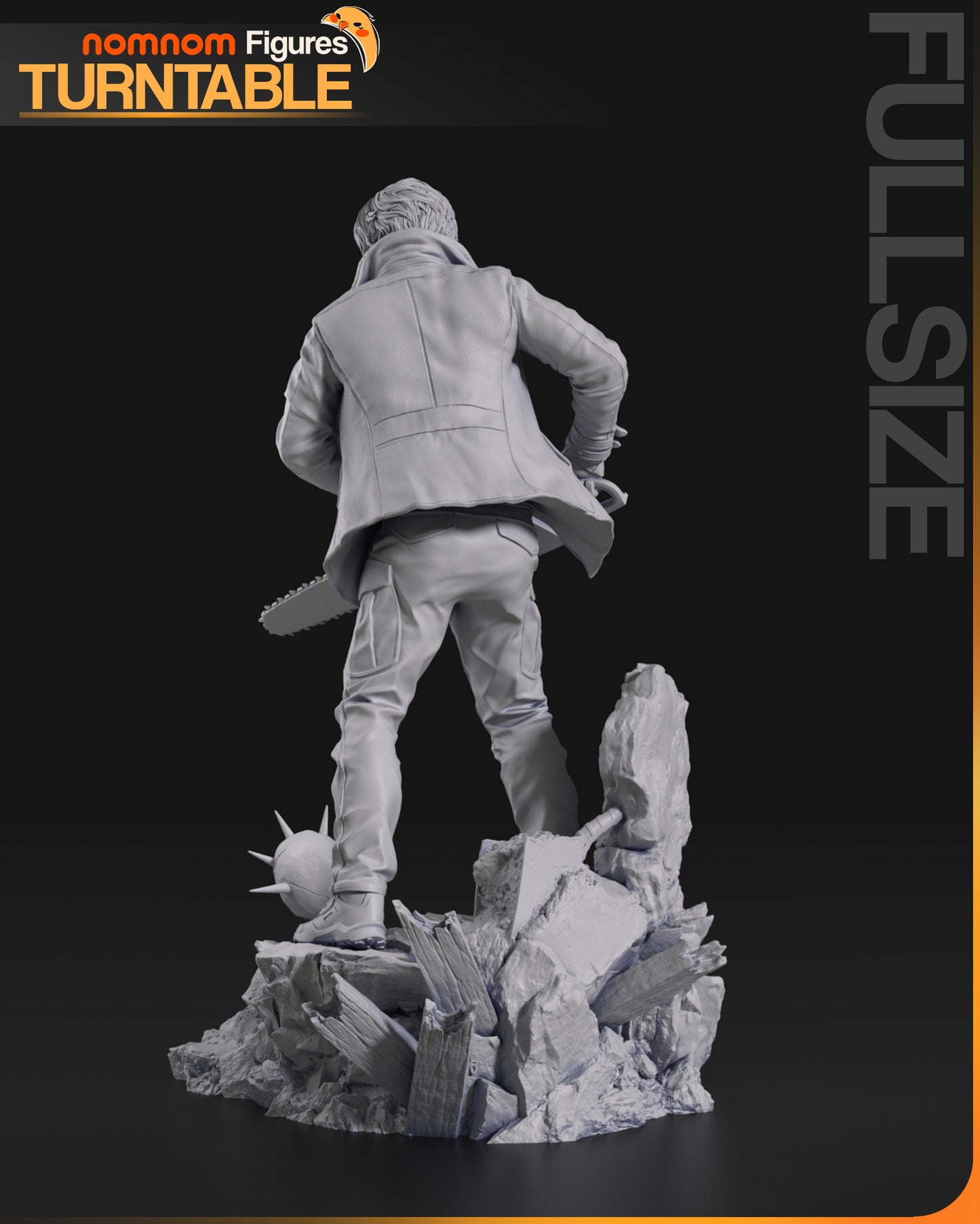 Resident Rookie resin garage kit figure by Tattles Told 3D on turntable, showcasing detailed fan art design and craftsmanship.