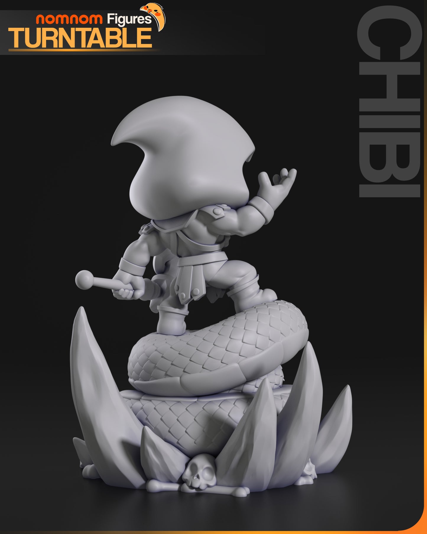 Chibi Skeletal Sorcerer | Resin Garage Kit Figure Anime Fan Art | Nomnom Figures