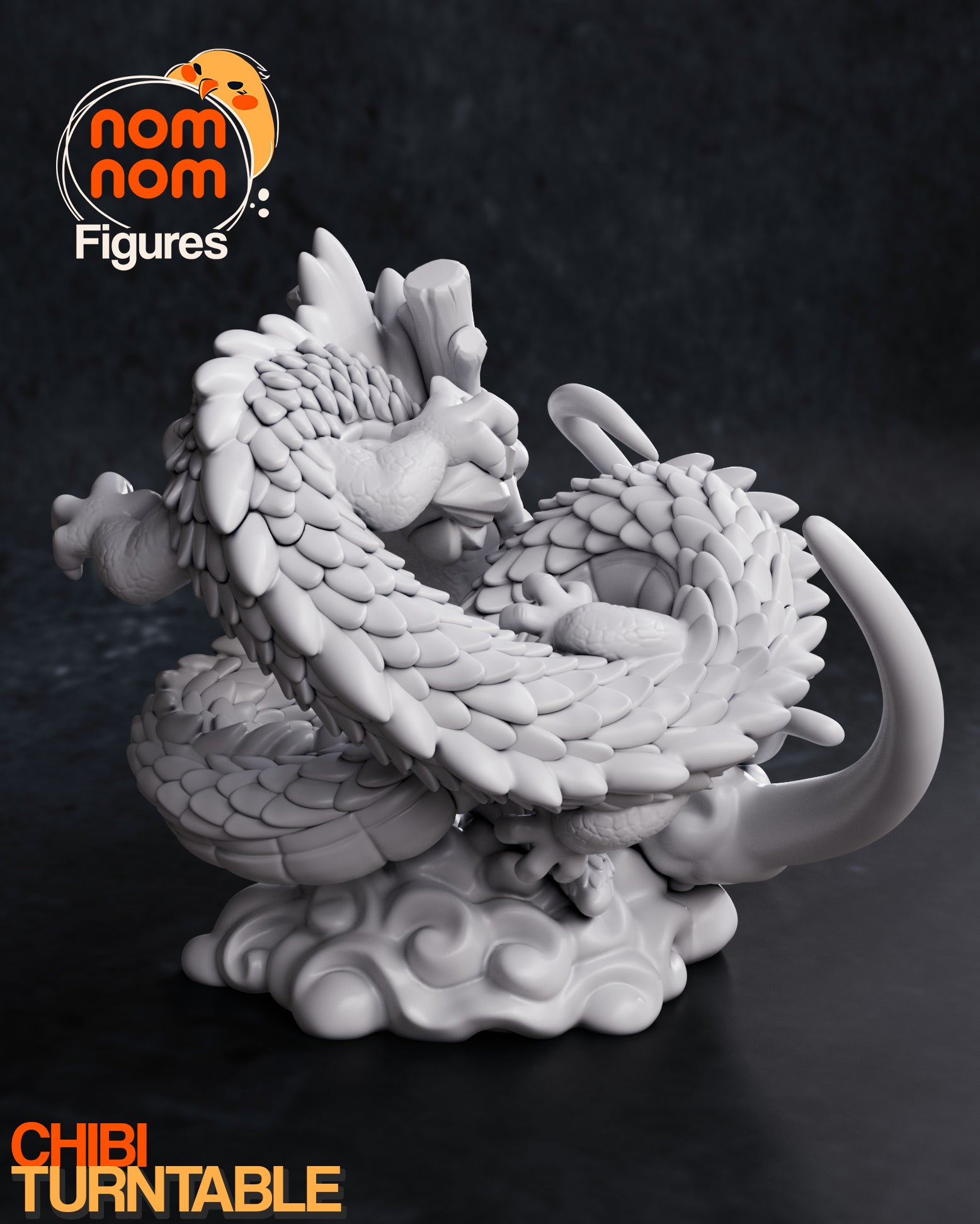 Eternal Dragon | Resin Garage Kit Sculpture Anime Video Game Fan Art Statue | Nomnom Figures - Tattles Told 3D