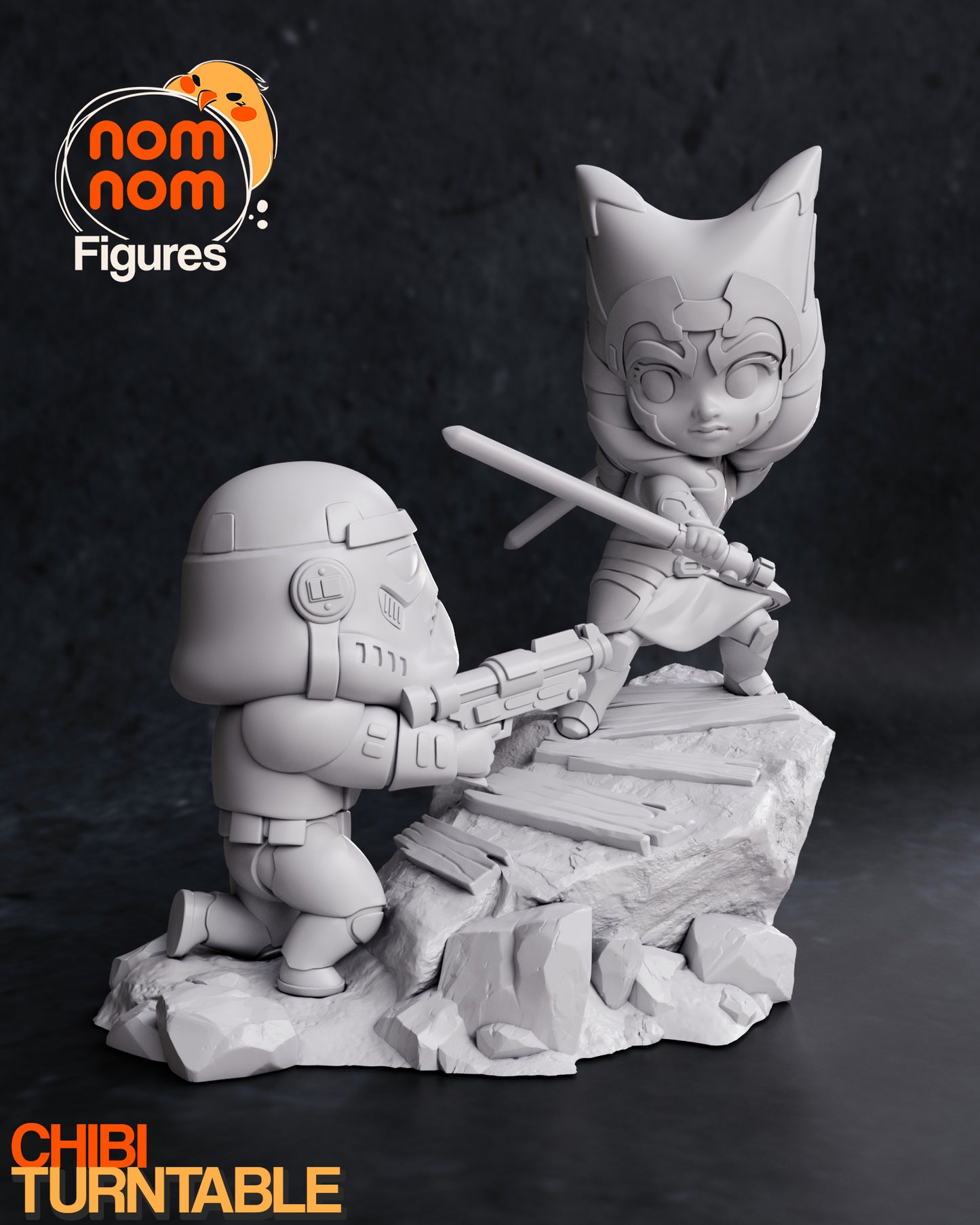 Chibi Rebel Faction Founder | Resin Garage Kit Sculpture Anime Video Game Fan Art Statue | Nomnom Figures - Tattles Told 3D