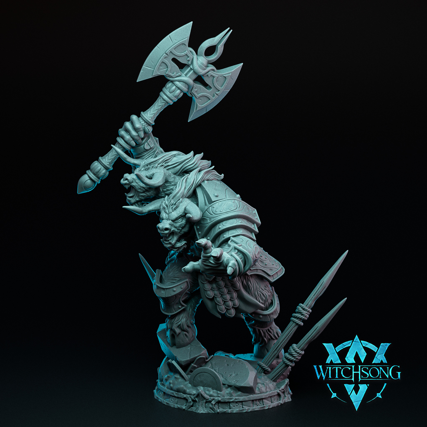 Twinhorn, The Marauder | Mini or Bust | Monster Miniature Statue | Witchsong Miniatures