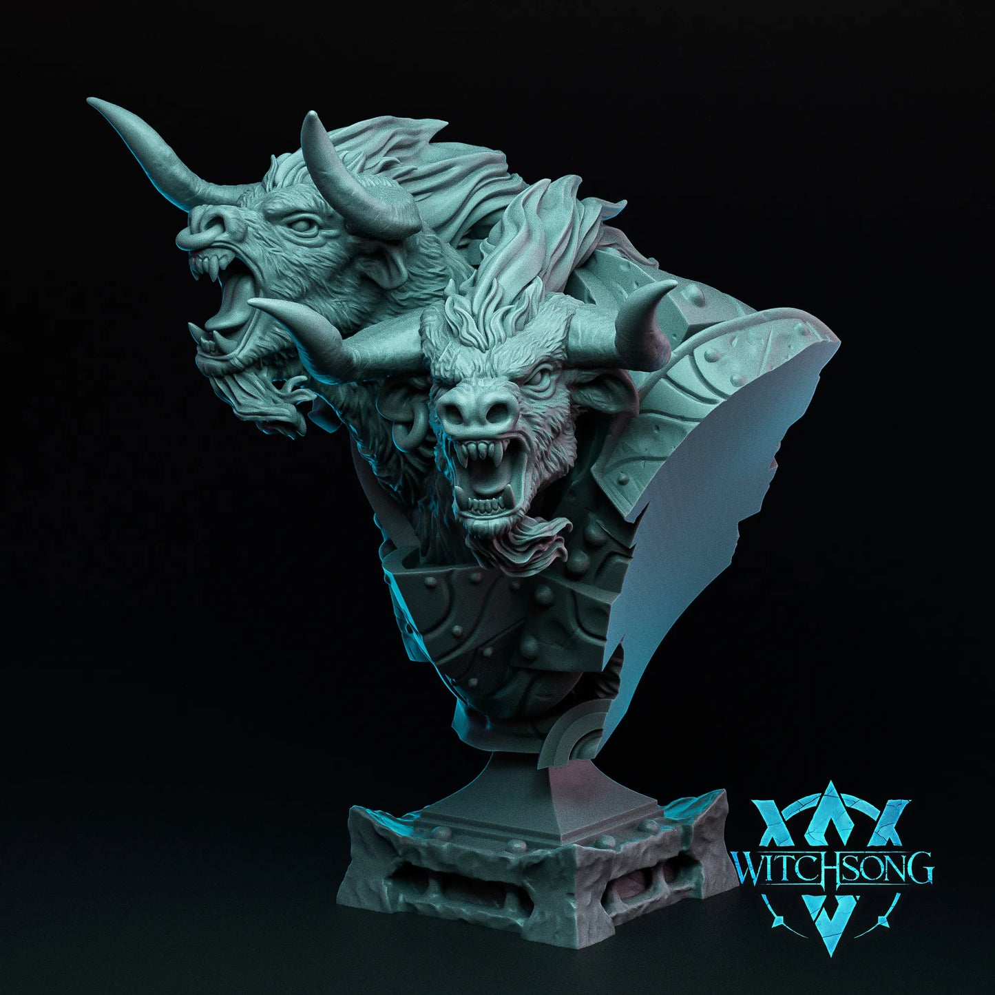 Twinhorn, The Marauder | Mini or Bust | Monster Miniature Statue | Witchsong Miniatures