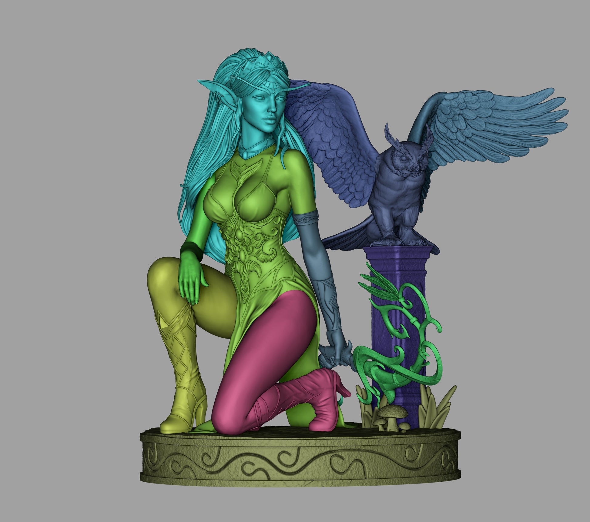 1:12 Moon Priestess Guardian | 3D Printed Resin Garage Kit Figure | CA 3D Studios
