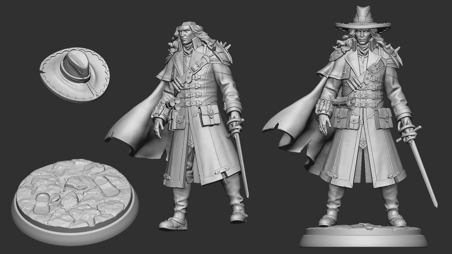 Vampire Hunter Gabriel | Gaming and Display Miniature | White Werewolf Tavern