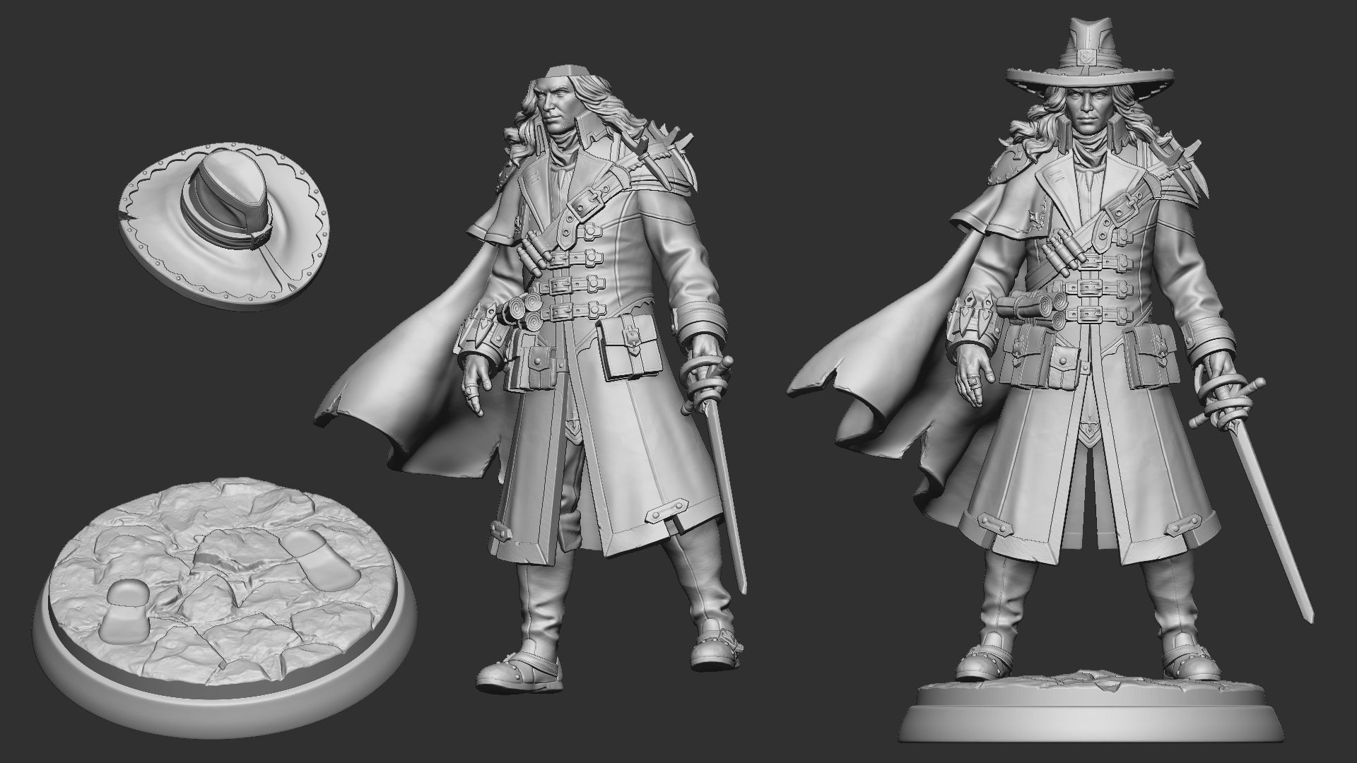 Vampire Hunter Gabriel | Gaming and Display Miniature | White Werewolf Tavern