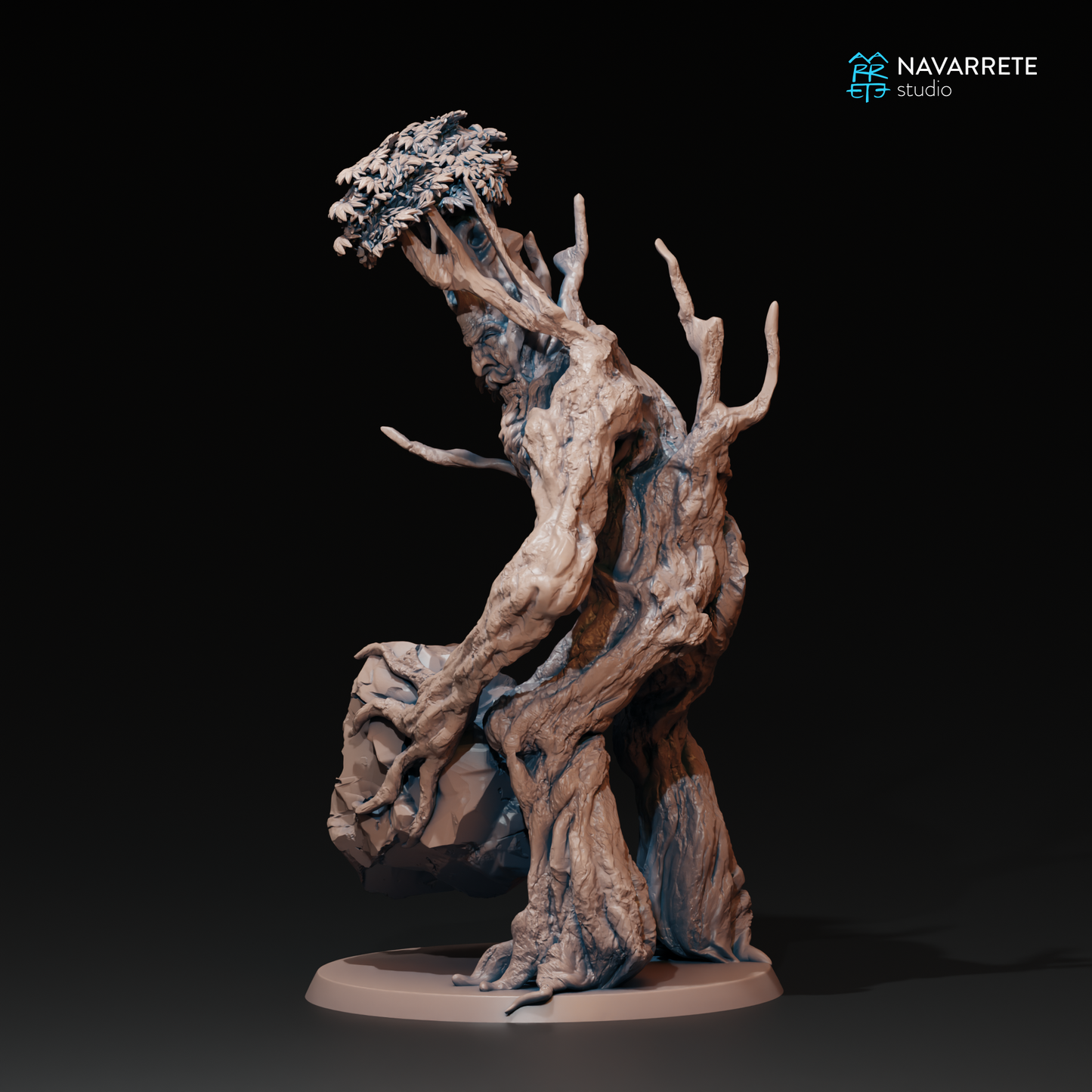 Detailed image of Veldrinor3 Treefolk Ents miniature for tabletop gaming by Tattles Told 3D, showcasing intricate woodland character design.