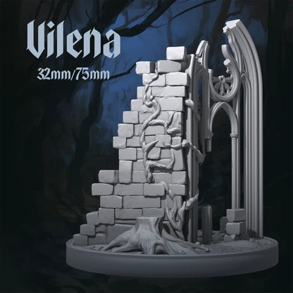Vilena tabletop display scale miniature from Dungeons and Maidens, designed for D&D TTRPG fantasy gaming, by Tattles Told 3D.